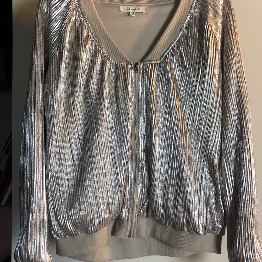 Gold shimmer bomber jacket